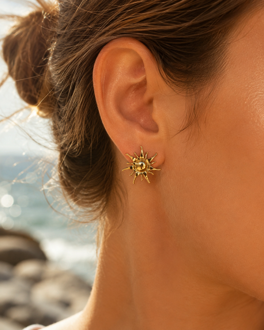 Gold Sun Earrings