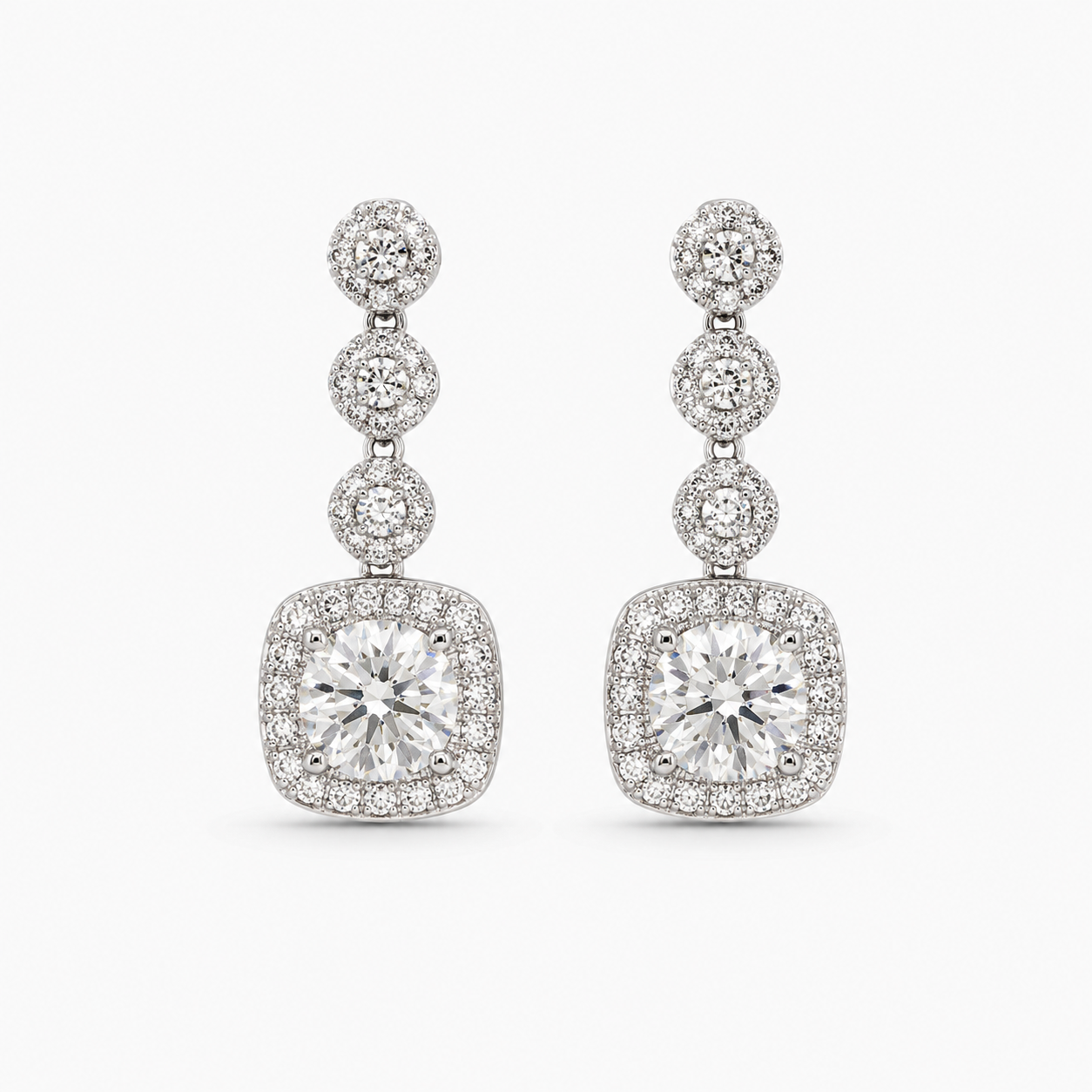 Silver Bridal Earrings With Zirconia