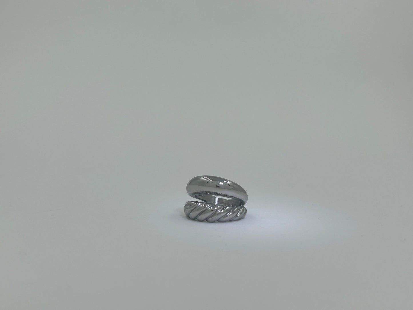 Ατσάλινο Δαχτυλίδι Σεβαλιέ Croissant