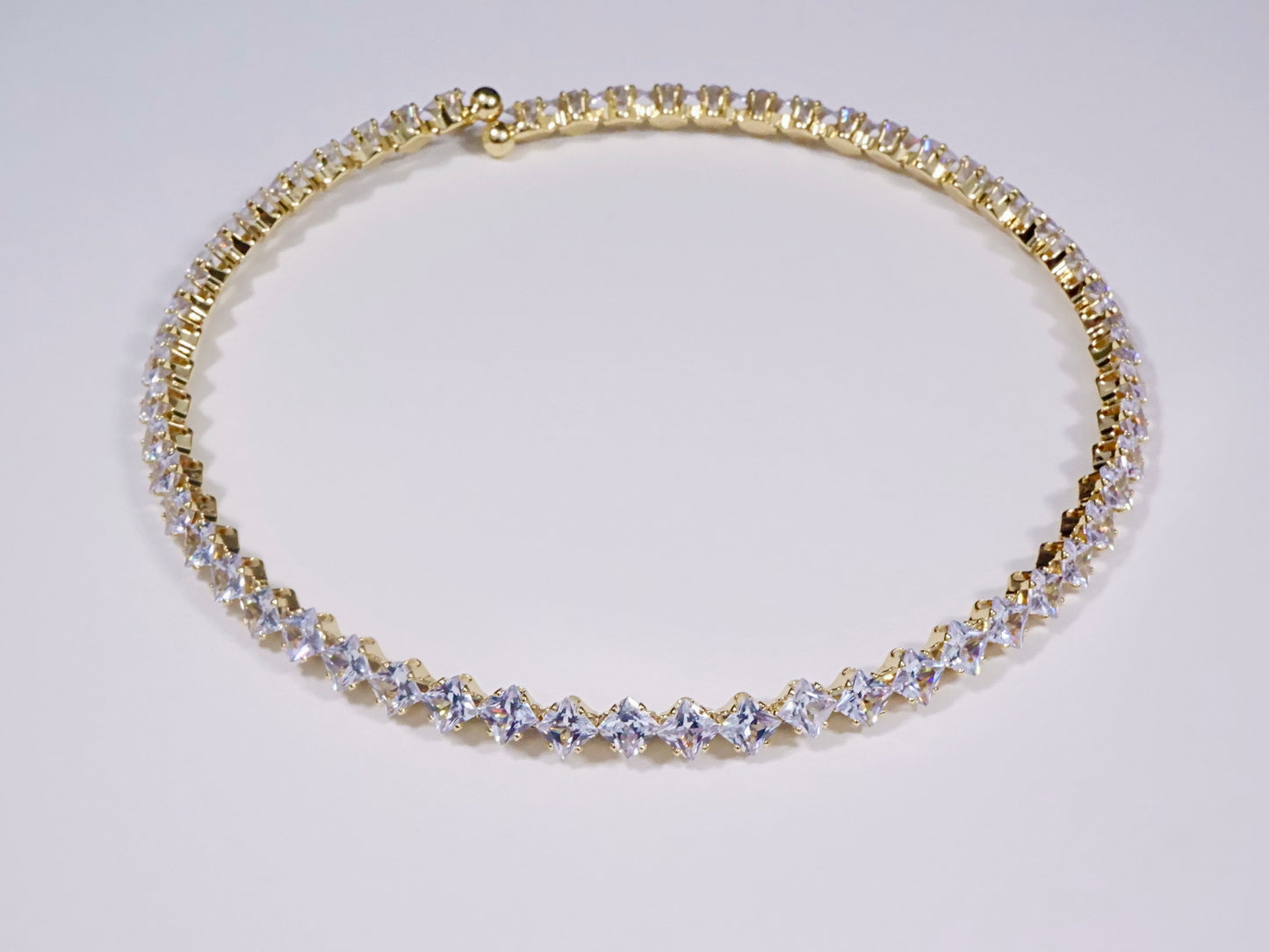 Επιχρυσωμένο Choker Με Πέτρες Ζιργκόν