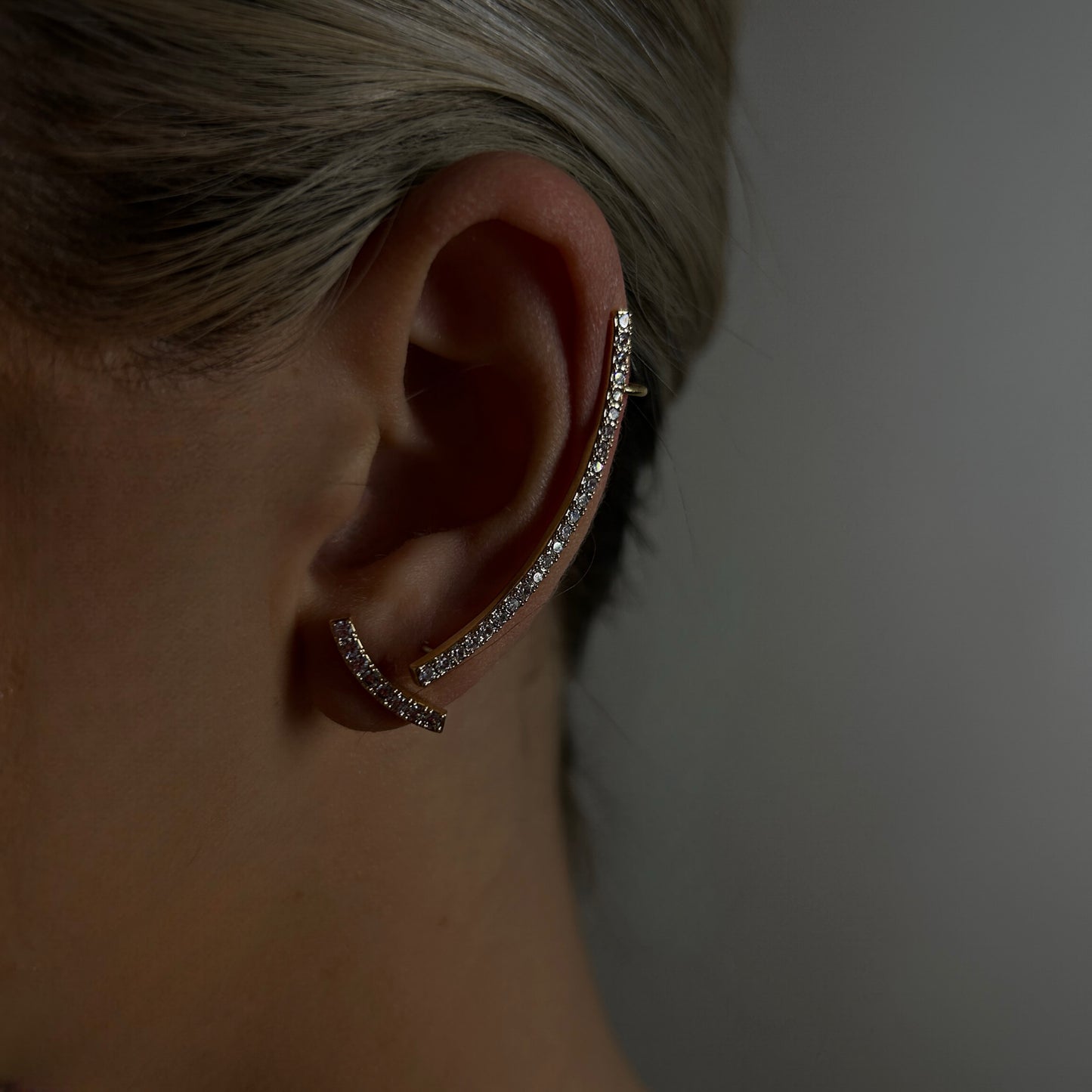 Επιχρυσωμένο Ασημένιο Σκουλαρίκι & Ear Cuff