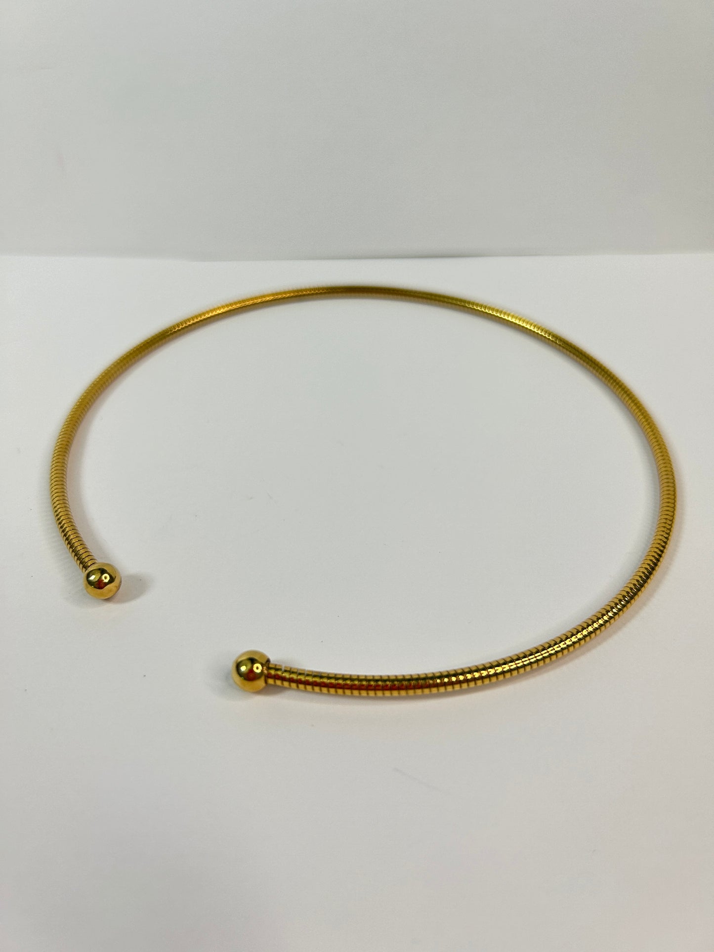 Επιχρυσωμένο Ατσάλινο Choker Με Μπίλιες