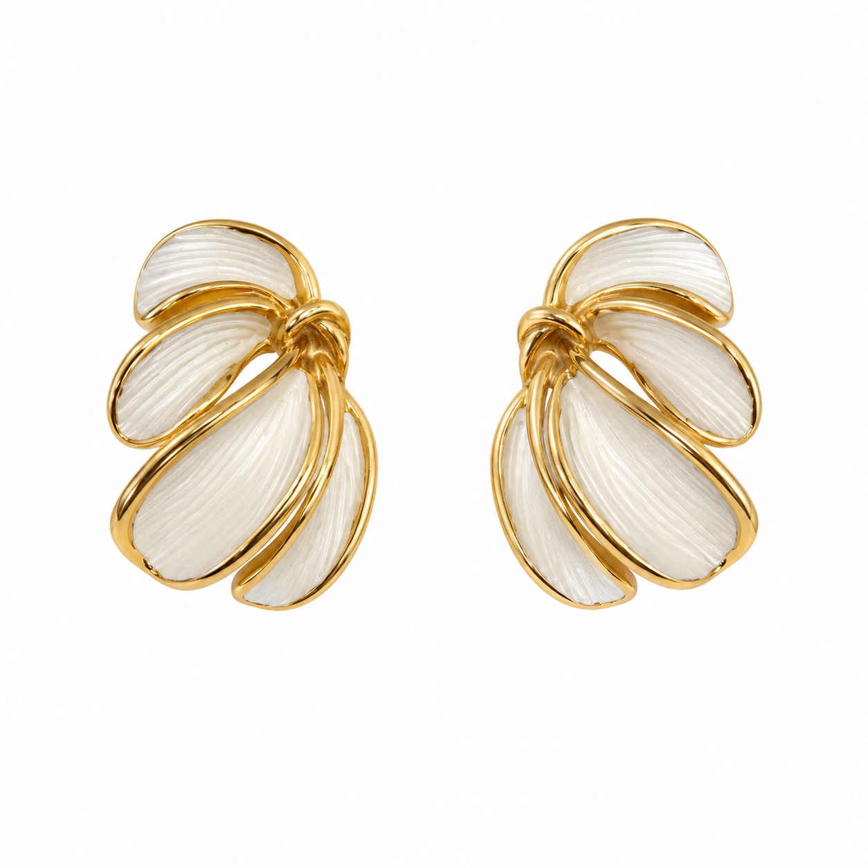 White Flower Earrings
