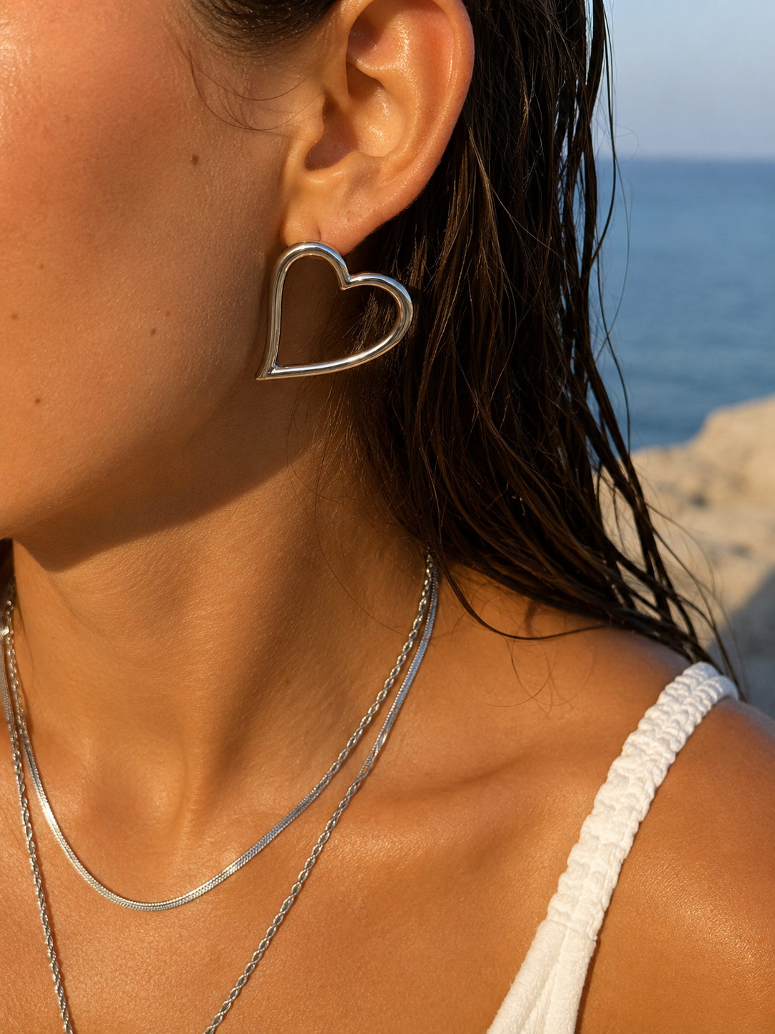 Silver Heart Earring