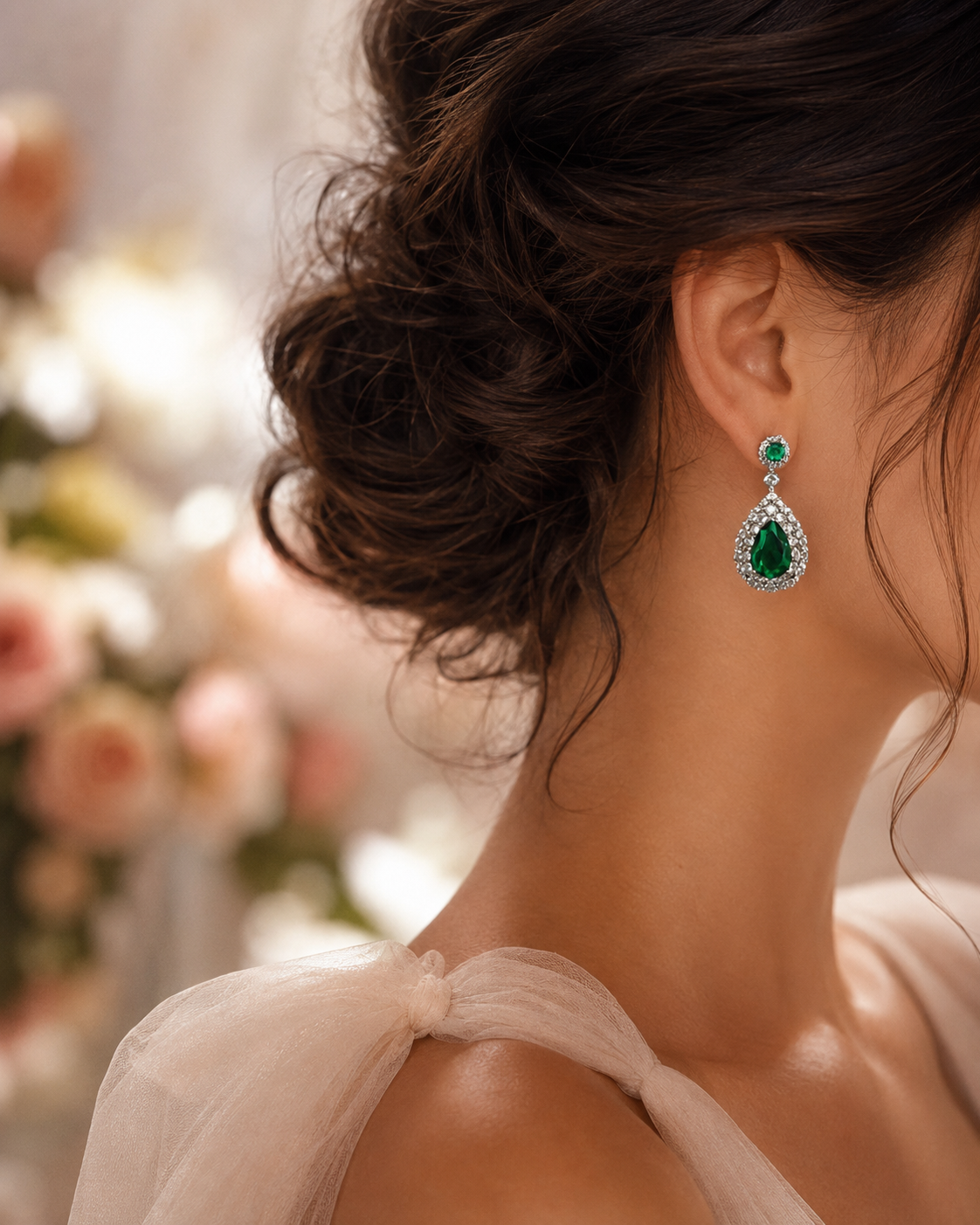 Green Stone Earrings 'Glamour'