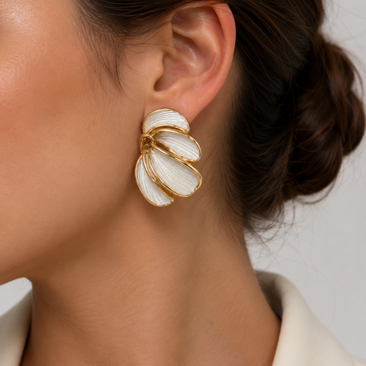 White Flower Earrings