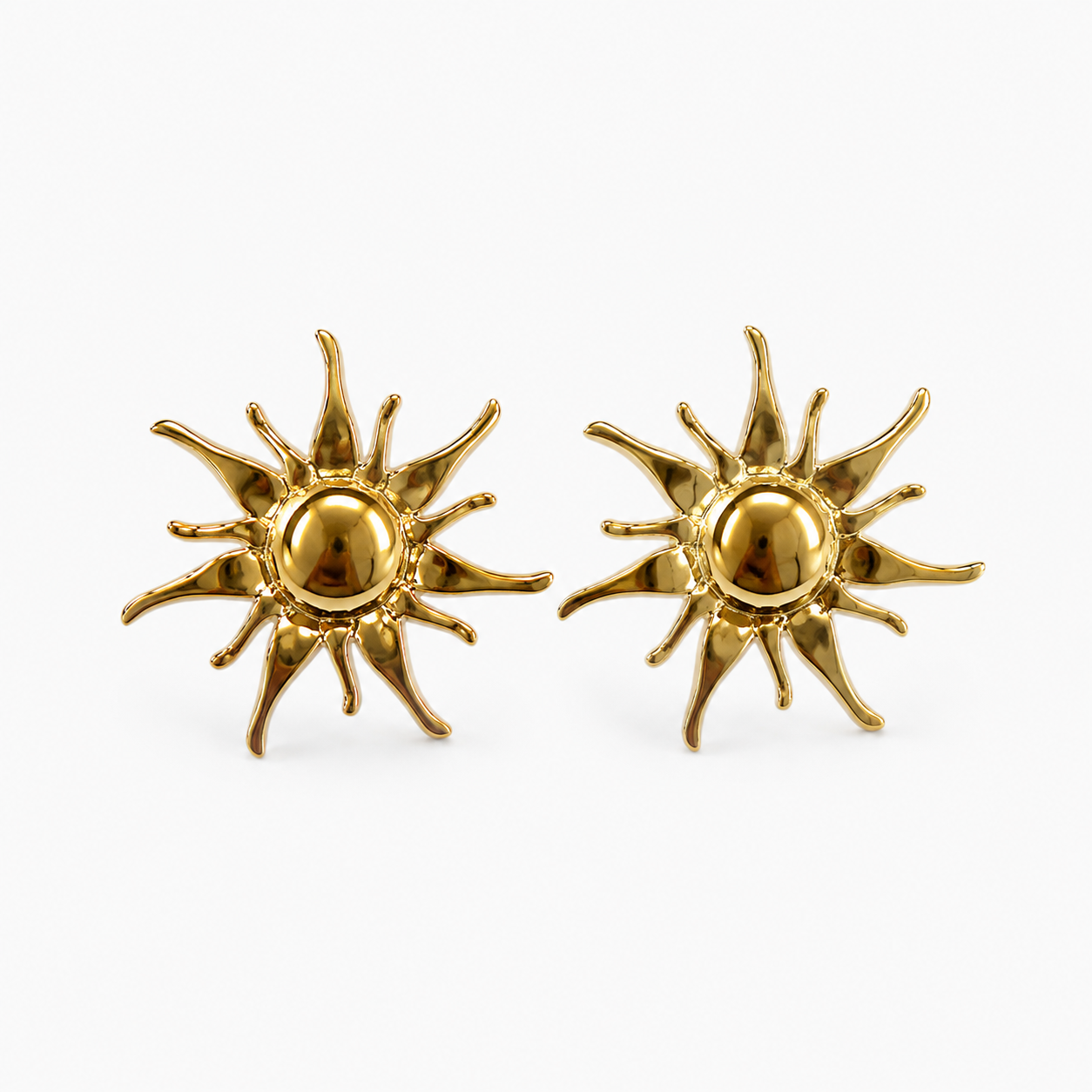 Gold Sun Earrings