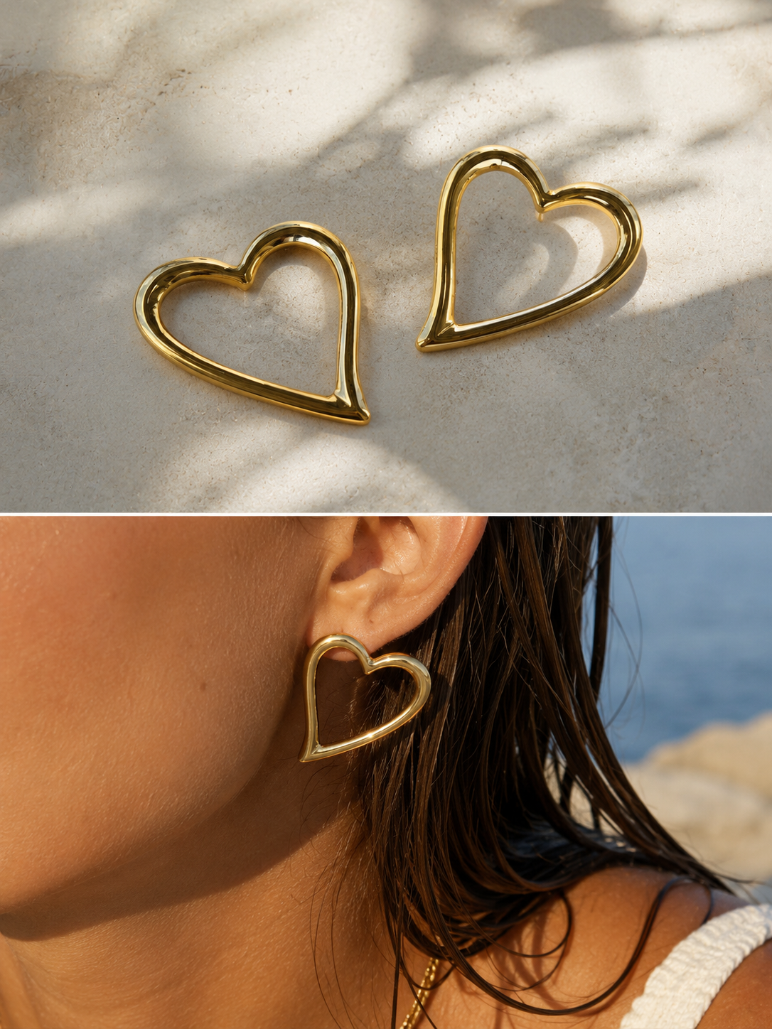 Gold Heart Earrings