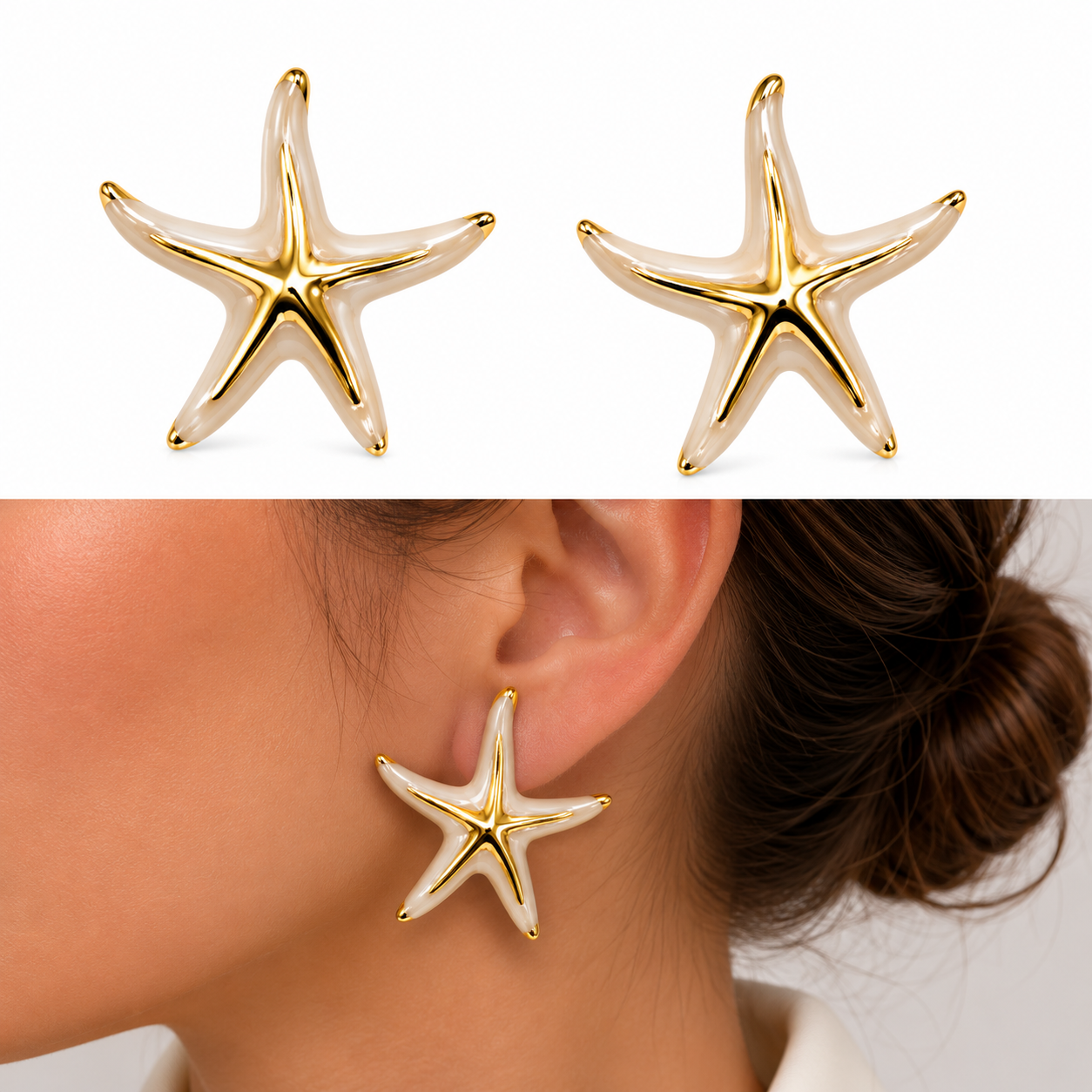 Gold Starfish Earrings