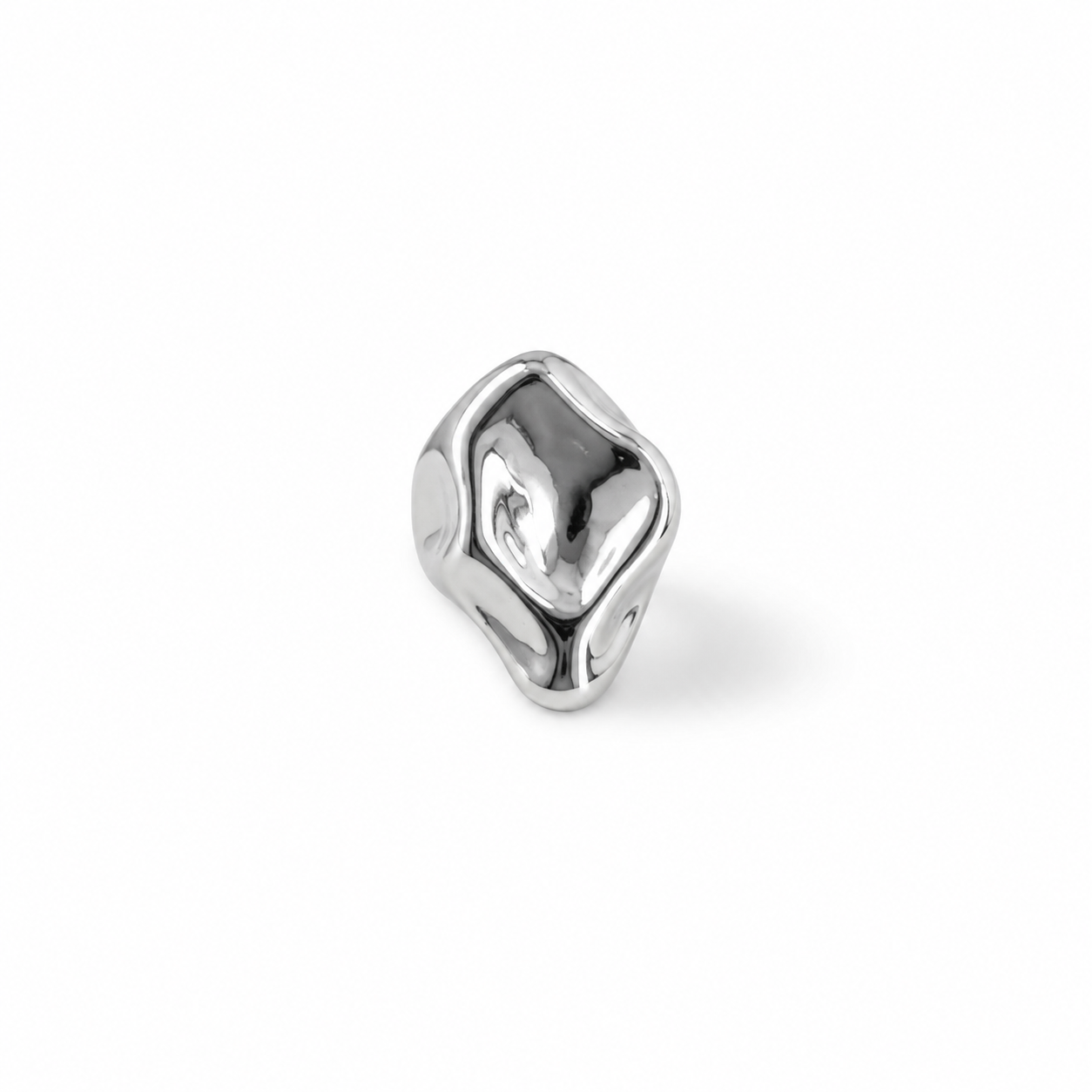 Sculpted Silver-Tone Open Ring